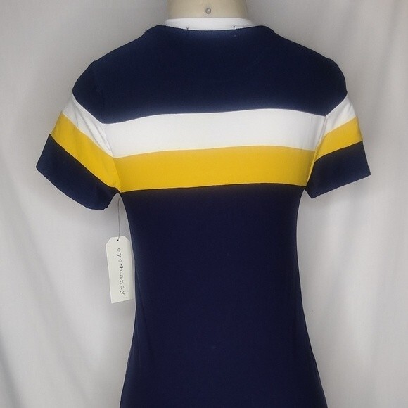 Navy Blue With Stripes Bodycon Dress S - Picture 6 of 15